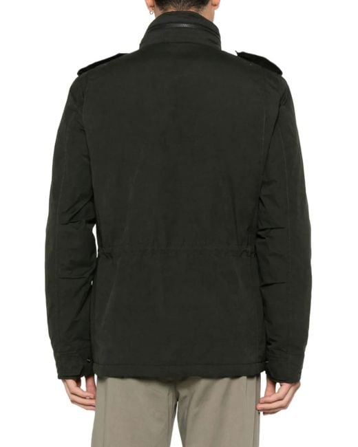 Aspesi Black Flap-Pockets Collared Jacket for men