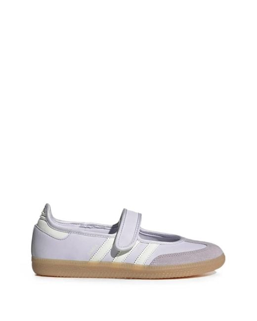 Adidas White Samba Jane Touch-Strap Sneakers