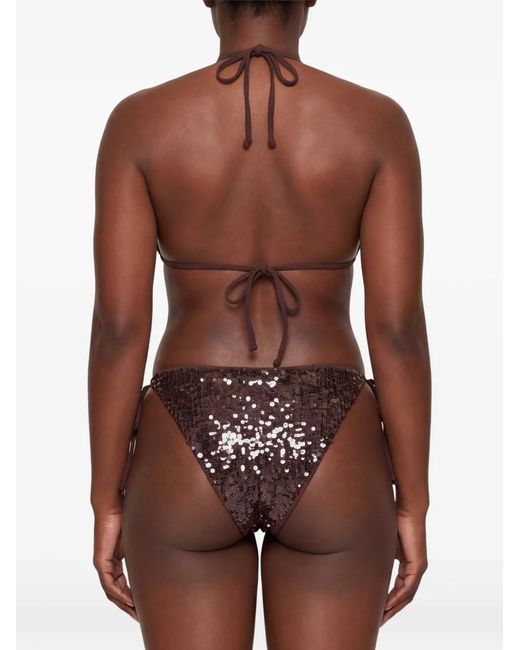 P.A.R.O.S.H. White Sequin-Embellished Bikini