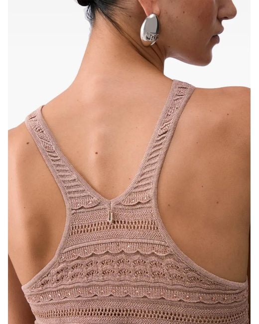 Liu Jo Pink Openwork Knit Top