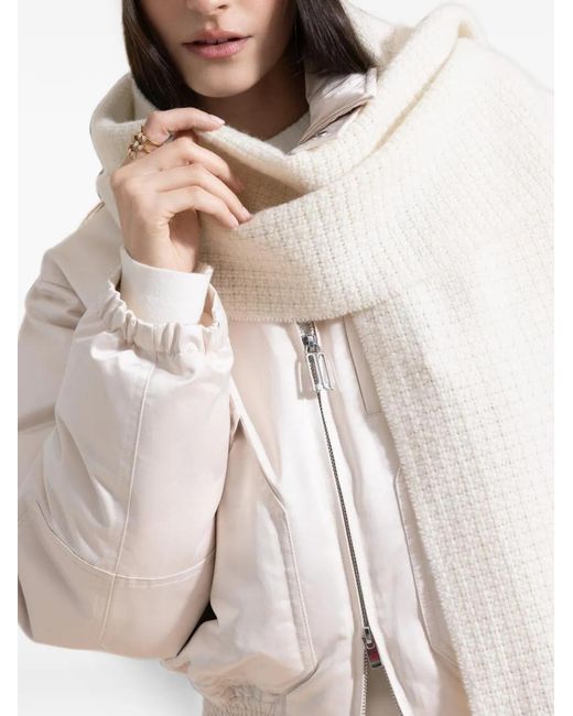 Victoria Beckham Natural Padded-Design Bomber Jacket