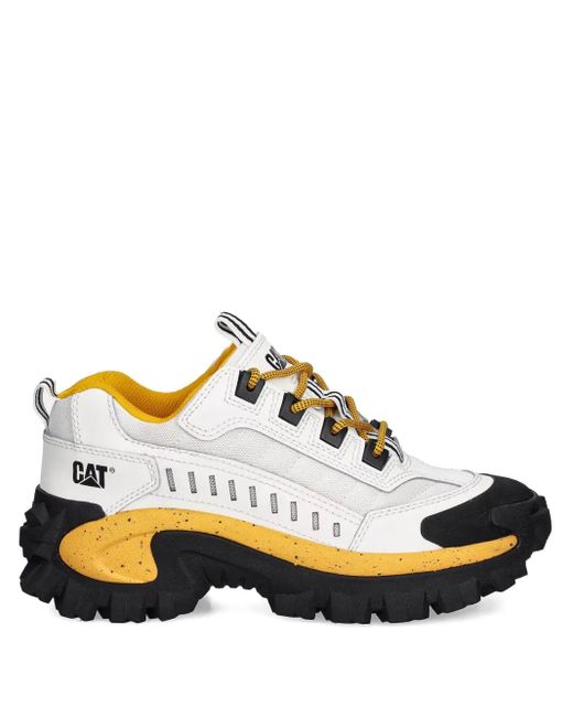 Caterpillar White Intruder Lace-Up Chunky Sneakers for men