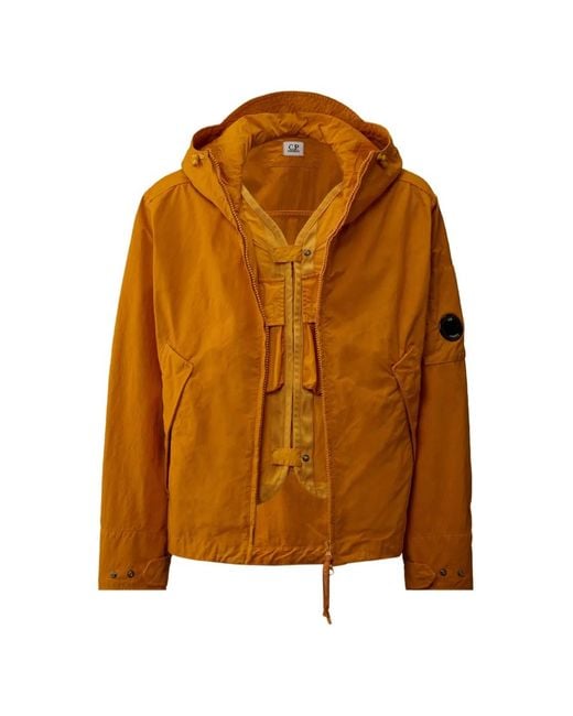 C P Company Orange Zip-Up Hooded Jacket for men