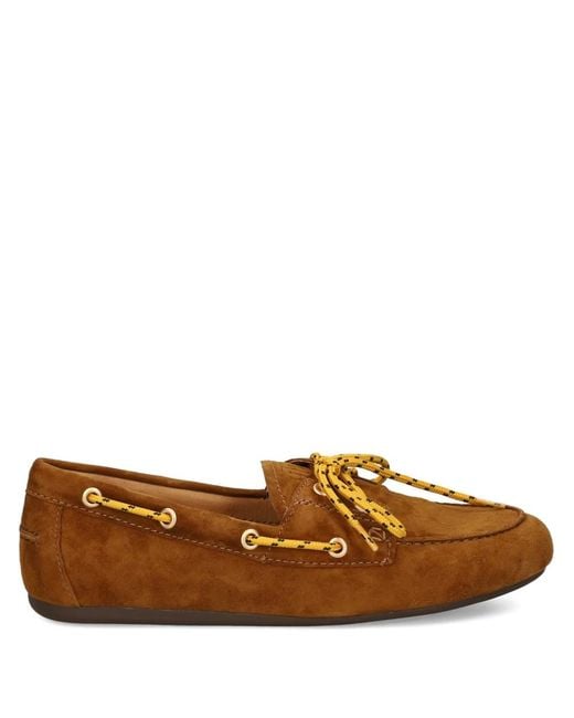 Bibi Lou Brown Tana Lace-Up Detail Loafers