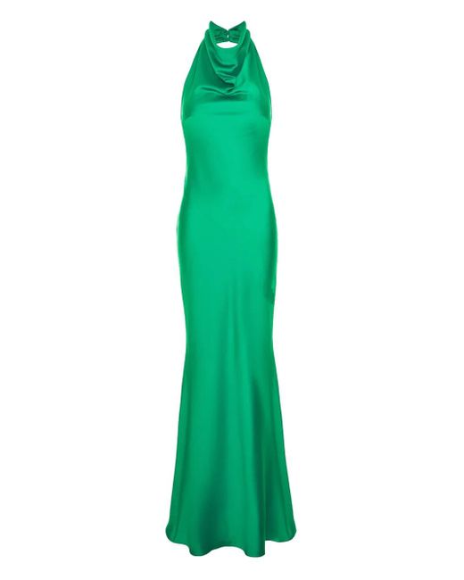 ROSERRY Capri Halterneck Maxi Dress in Green | Lyst UK