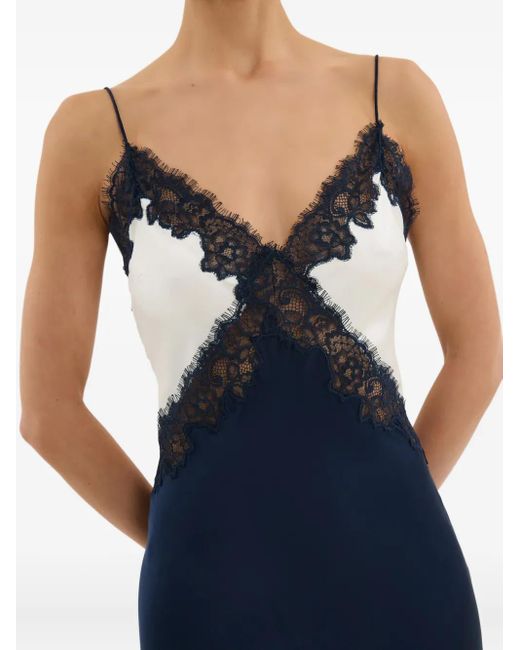 Rebecca Vallance Blue Aumoe Lace Maxi Dress