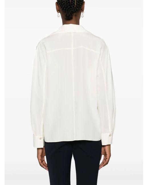 Vince White Semi-Sheer Silk Shirt