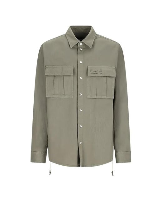 DSquared² Green Ripstop-Cotton Shirt for men
