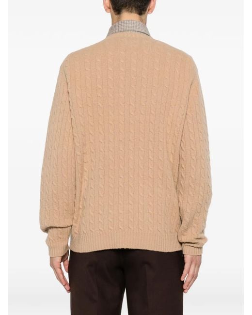 Eleventy Natural Cable-Knit Sweater for men