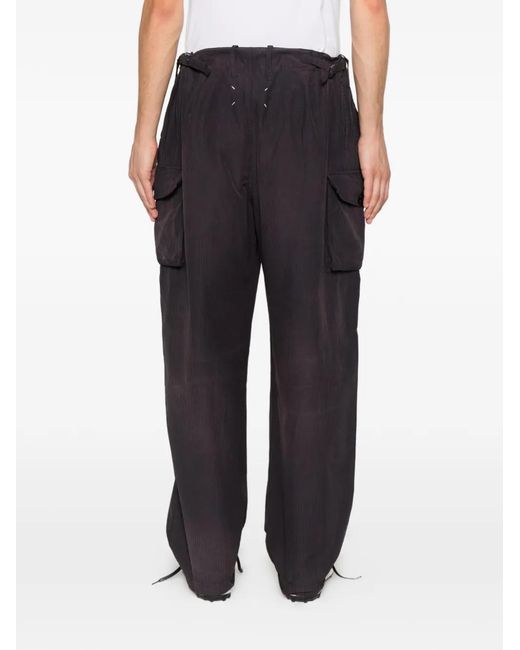 Maison Margiela Blue Cargo-Pockets Tapered Trousers for men
