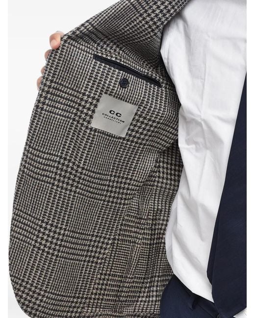 Corneliani Gray Houndstooth Single-Breasted Blazer for men