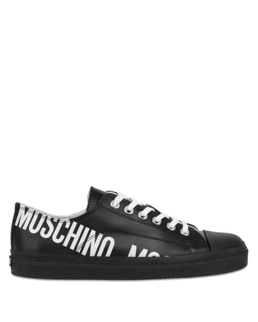 Moschino Black Logo-Lettering Sneakers for men