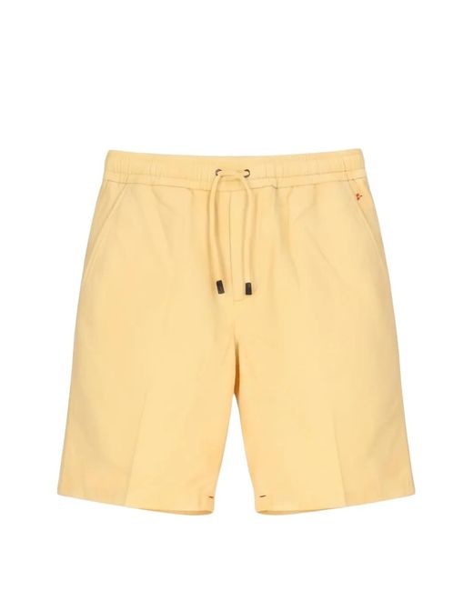Isaia Yellow Drawstring-Waist Shorts for men