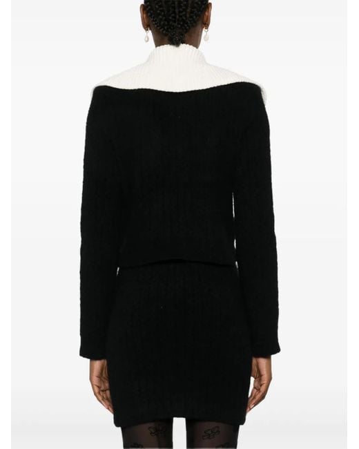 Self-Portrait Vest Met Contrasterende Afwerking in het Black