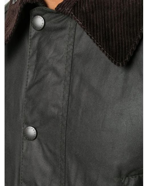 Barbour Black Cotton Bedale Jacket With Corduroy Collar for men