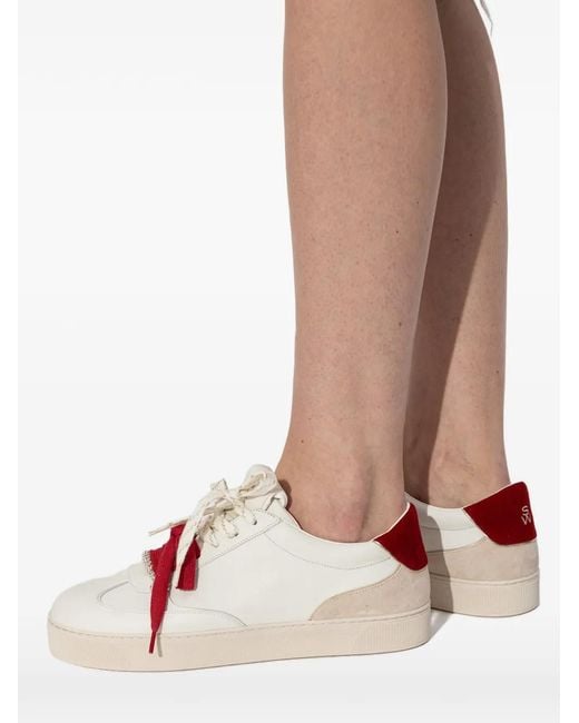 Stuart Weitzman Pink Colton Lace-Up Sneakers