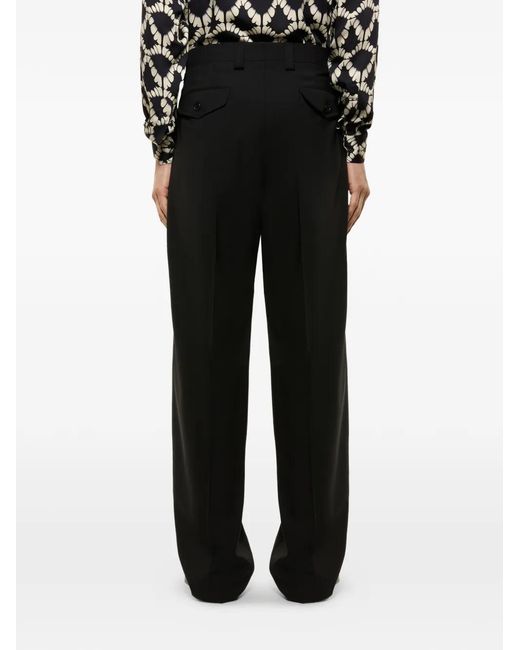 Laneus Black Buttoned Trousers for men