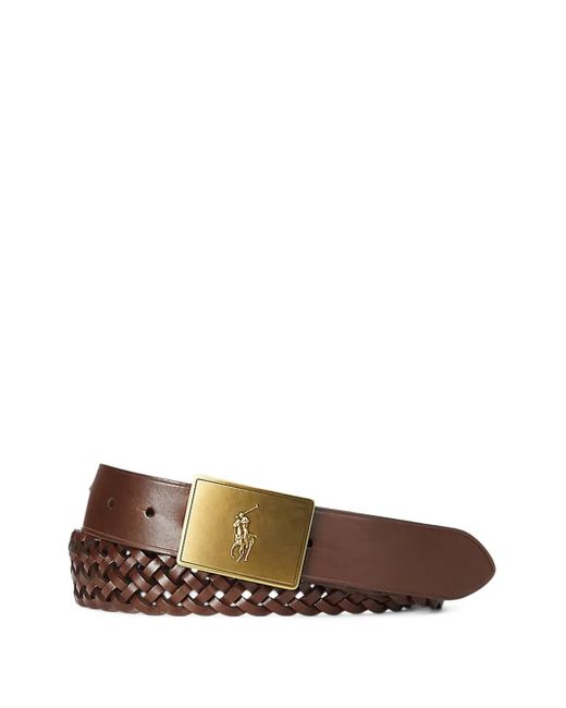 Polo Ralph Lauren Brown Braided Leather Belt for men