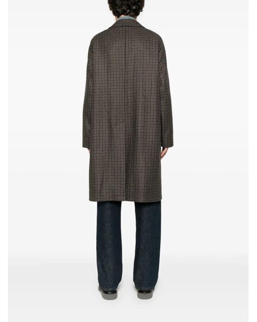 Tagliatore Gray Check-Print Coat for men