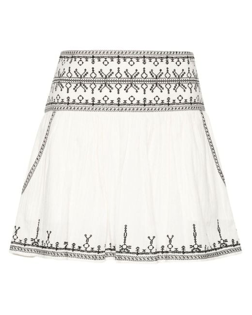 Isabel Marant Marant Étoile - White Picadilia Embroidered Cotton Skirt - Women's - Organic Cotton/cotton/viscose