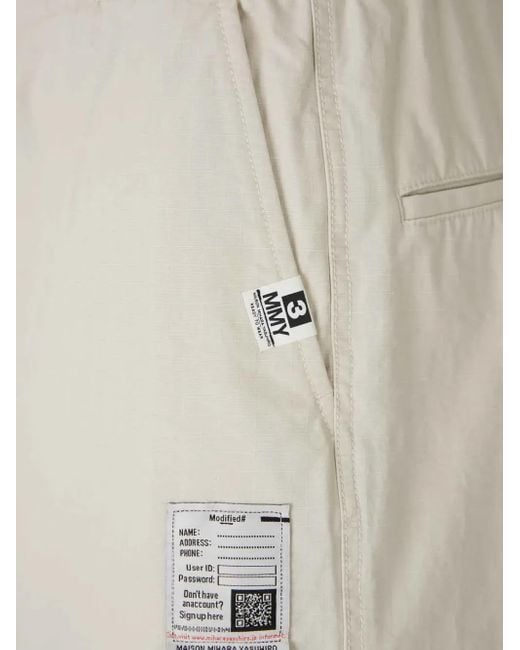 Pantalon En Coton À Patch Logo Maison Mihara Yasuhiro pour homme en coloris White