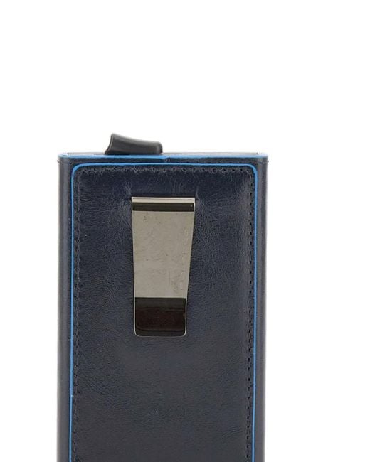 Tarjetero con sistema deslizante Piquadro de hombre de color Blue