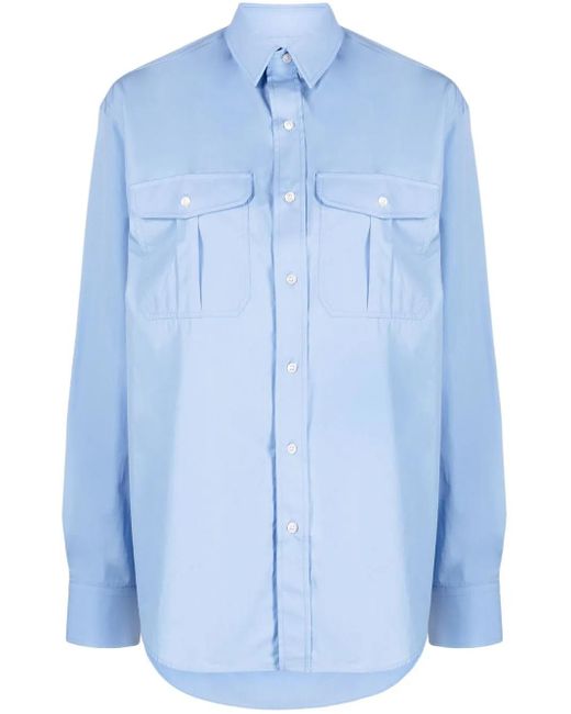 Wardrobe NYC Blue Oversize Cotton Shirt