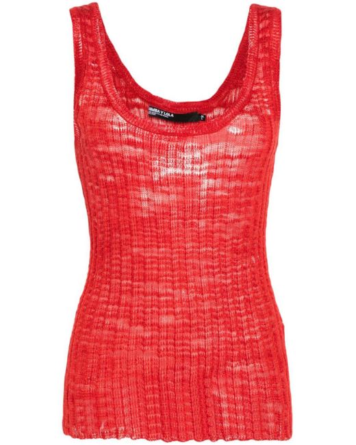 Bimba Y Lola Red Knitted Tank Top