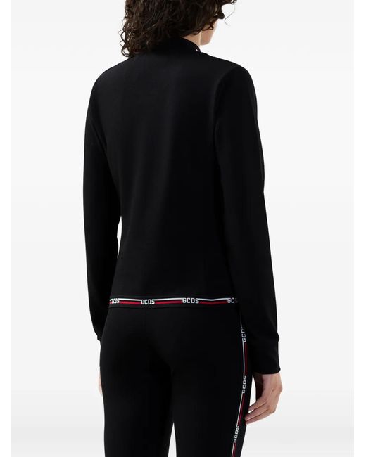 Gcds Black Zip-Collar Sweater