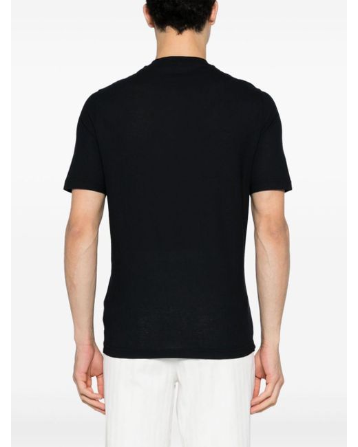 Crew-neck cotton T-shirt Dell'Oglio de hombre de color Black