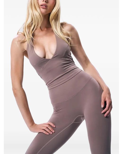GOD SAVES QUEENS Purple Halterneck Backless Top