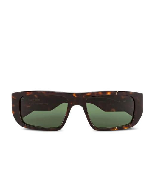 FACE HIDE Green Rectangle Sunglasses