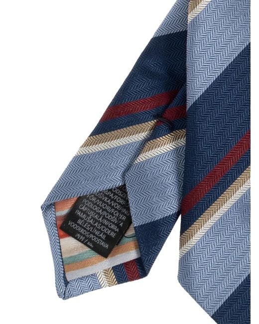 Paul Smith Blue Cravate À Rayures for men