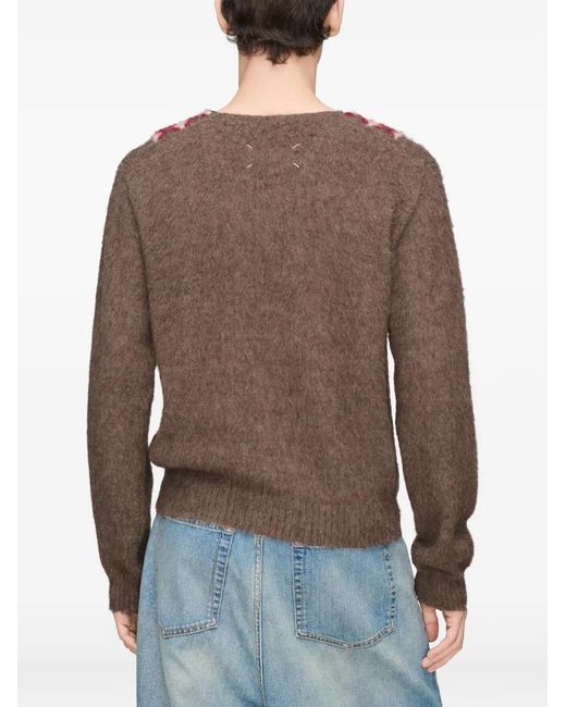 Maison Margiela Brown Brushed Pullover for men
