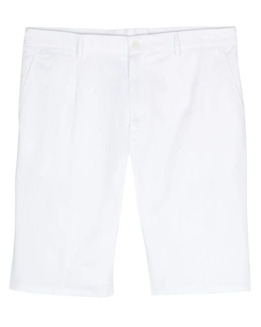 Dolce & Gabbana White Bermuda In Cotone Stretch Con Dg Patch for men