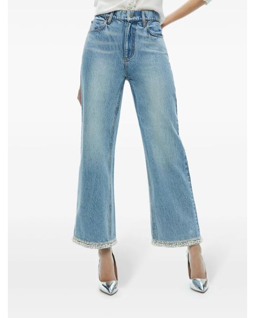 Alice + Olivia Jeans Met Wijde Pijpen in het Blue
