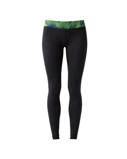 Reebok Black Patterned Waistband Leggings