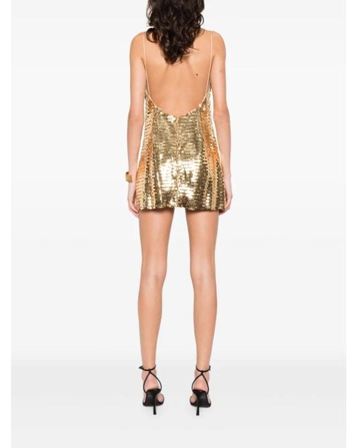 retroféte Natural Sequin Strap Mini Dress