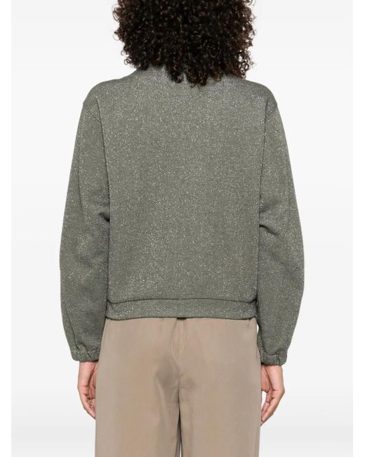 Felpa Con Zip di Peserico in Green