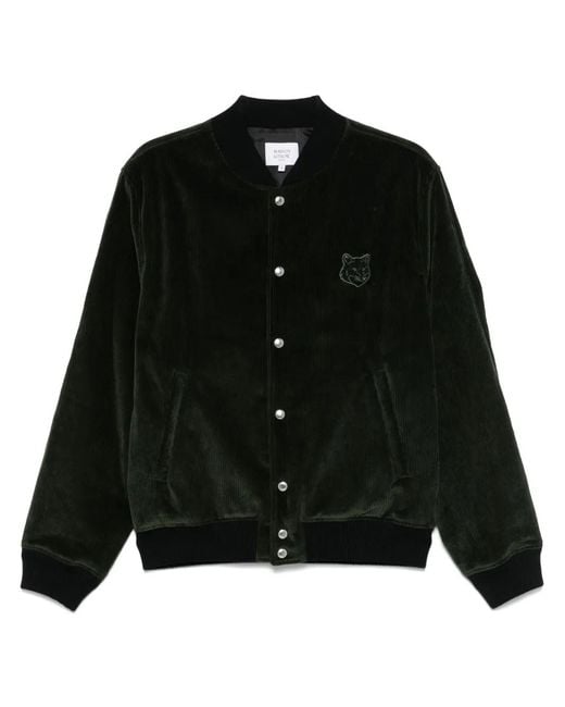 Maison Kitsuné Black Teddy Bomber Jacket for men