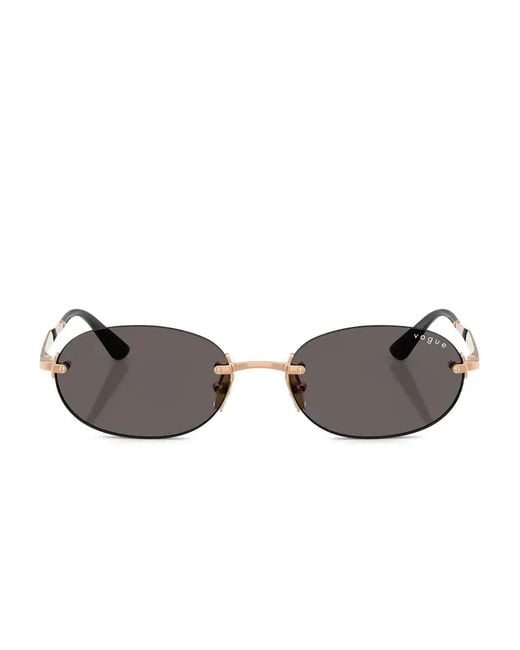 Vogue Eyewear Gray Oval-Frame Sunglasses