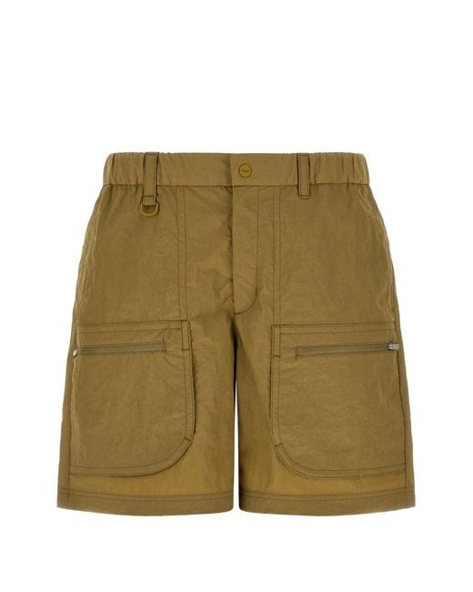 Laminar Green Zip Pocket Cargo Shorts for men
