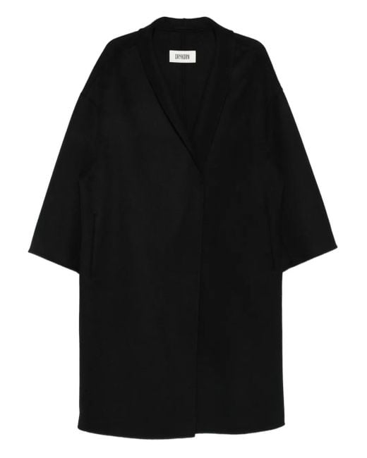Drykorn Black V-Neck Button-Front Coat