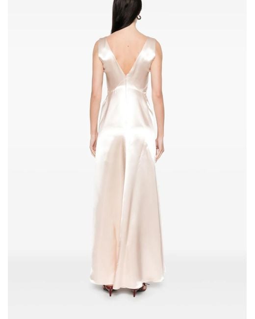 Philosophy Di Lorenzo Serafini White Satin-Finish Maxi Skirt