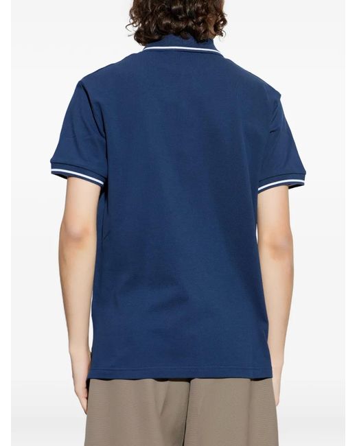 Versace Jeans Couture メンズ ブルー ロゴトリム ポロシャツ 【公式通販】
