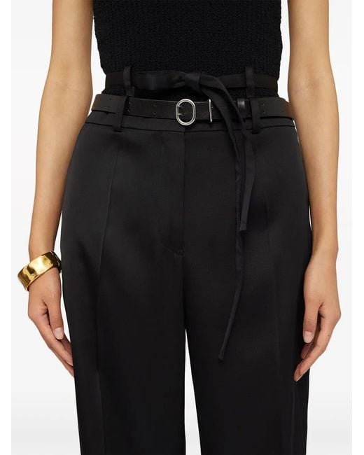 Jil Sander Black Silk Trousers