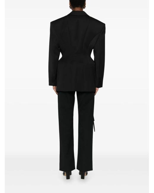 Nissa Black Lace-Up Blazer