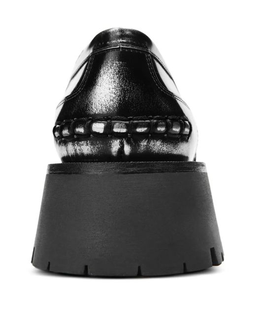 Alexander Wang Black Lug-Sole Logo-Plaque Loafers