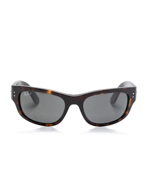 Ray-Ban Gray Tortoiseshell Shield Sunglasses
