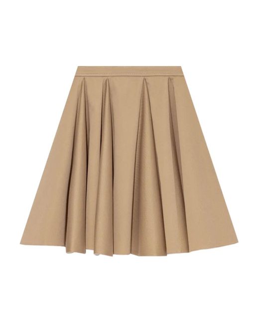 Falda acampanada con diseño plisado Marni de color Natural